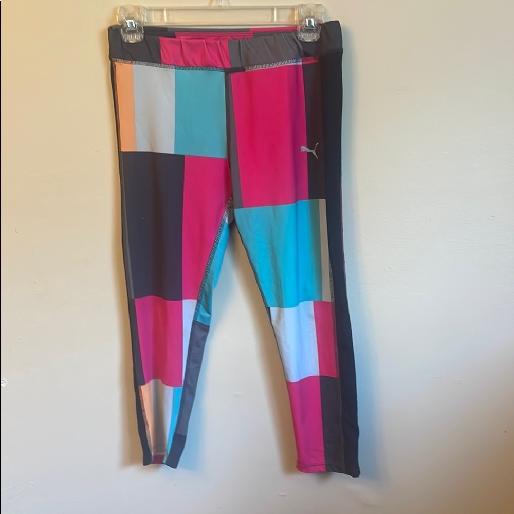 Puma Women's Colorblock Capris - Pink, Blue, Gray (Bin A)